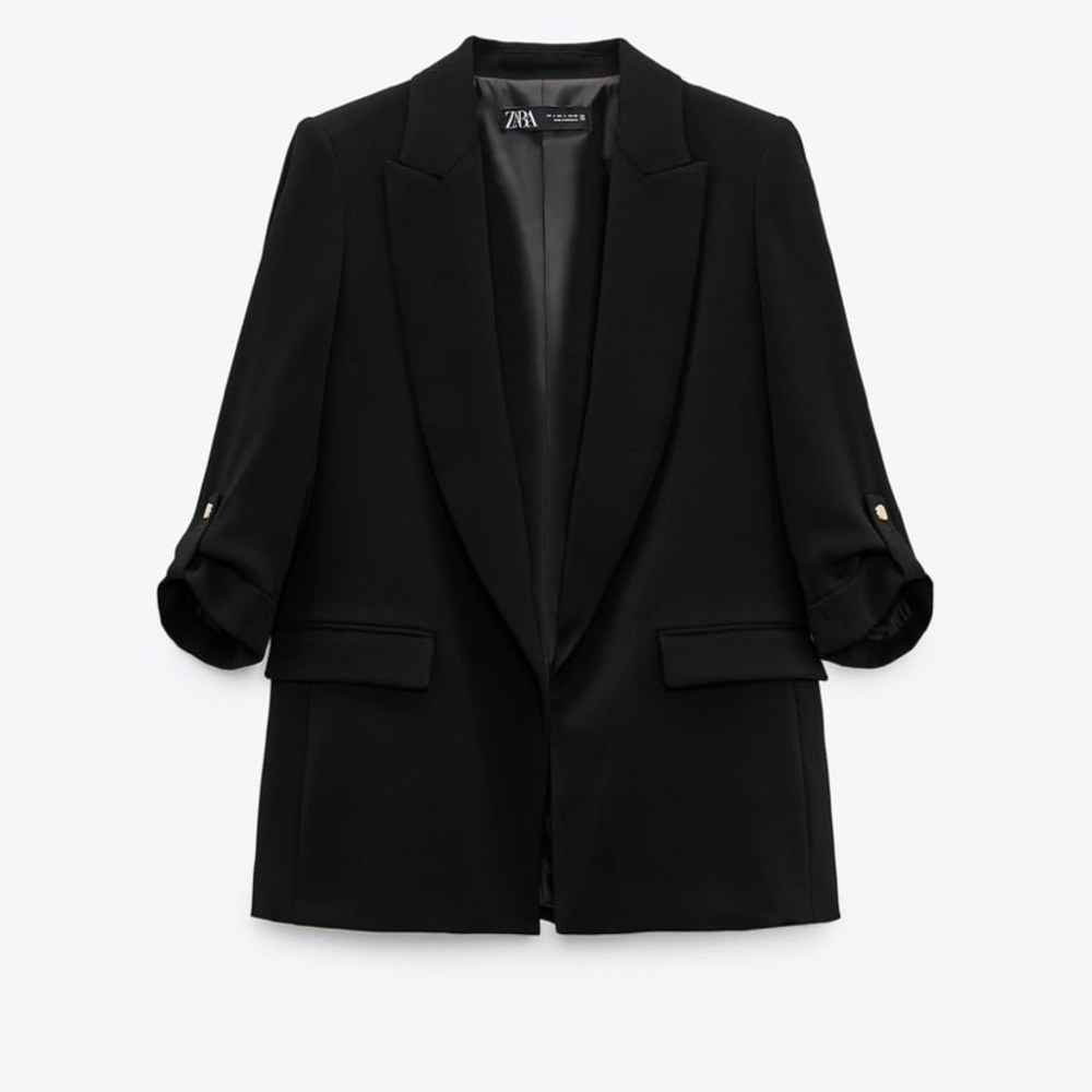 Blazer with roll up sleeves